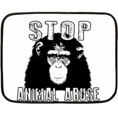 Stop Animal Abuse - Chimpanzee  Fleece Blanket (mini) by Valentinaart