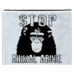Stop Animal Abuse - Chimpanzee  Cosmetic Bag (xxxl)  by Valentinaart