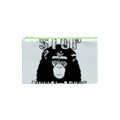 Stop Animal Abuse - Chimpanzee  Cosmetic Bag (xs) by Valentinaart