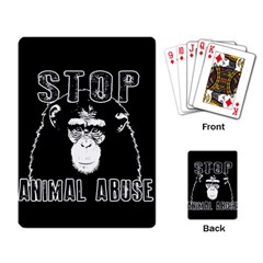 Stop Animal Abuse - Chimpanzee  Playing Card by Valentinaart