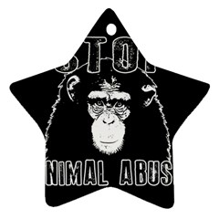 Stop Animal Abuse - Chimpanzee  Star Ornament (two Sides) by Valentinaart