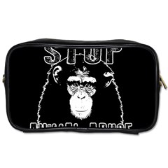 Stop Animal Abuse - Chimpanzee  Toiletries Bags by Valentinaart
