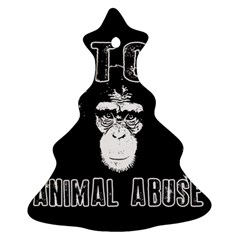 Stop Animal Abuse - Chimpanzee  Christmas Tree Ornament (two Sides) by Valentinaart