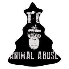 Stop Animal Abuse - Chimpanzee  Christmas Tree Ornament (two Sides) by Valentinaart