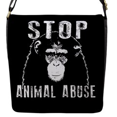 Stop Animal Abuse - Chimpanzee  Flap Messenger Bag (s) by Valentinaart