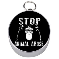 Stop Animal Abuse - Chimpanzee  Silver Compasses by Valentinaart