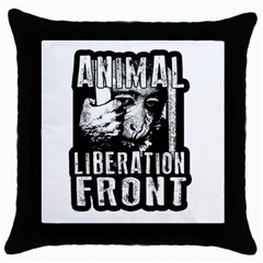 Animal Liberation Front - Chimpanzee  Throw Pillow Case (black) by Valentinaart