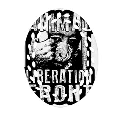 Animal Liberation Front - Chimpanzee  Ornament (oval Filigree) by Valentinaart