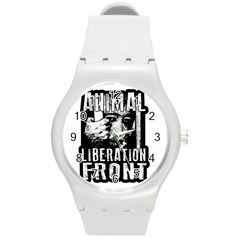 Animal Liberation Front - Chimpanzee  Round Plastic Sport Watch (m) by Valentinaart