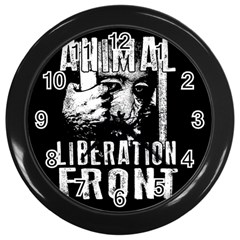 Animal Liberation Front - Chimpanzee  Wall Clocks (black) by Valentinaart