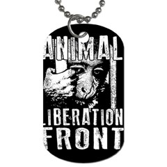 Animal Liberation Front - Chimpanzee  Dog Tag (one Side) by Valentinaart