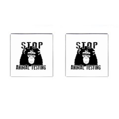 Stop Animal Testing - Chimpanzee  Cufflinks (square) by Valentinaart
