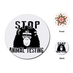 Stop Animal Testing - Chimpanzee  Playing Cards (round)  by Valentinaart