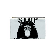 Stop Animal Testing - Chimpanzee  Cosmetic Bag (small)  by Valentinaart