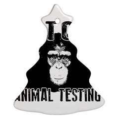 Stop Animal Testing - Chimpanzee  Christmas Tree Ornament (two Sides) by Valentinaart