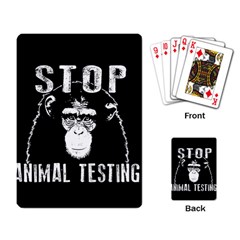Stop Animal Testing - Chimpanzee  Playing Card by Valentinaart