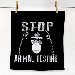 Stop Animal Testing - Chimpanzee  Face Towel by Valentinaart