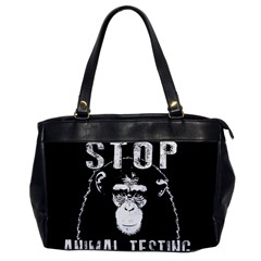 Stop Animal Testing - Chimpanzee  Office Handbags by Valentinaart