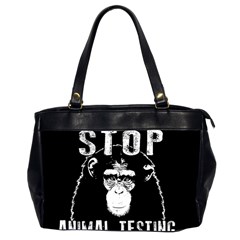 Stop Animal Testing - Chimpanzee  Office Handbags (2 Sides)  by Valentinaart