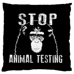 Stop Animal Testing - Chimpanzee  Large Cushion Case (one Side)