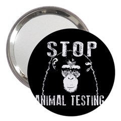 Stop Animal Testing - Chimpanzee  3  Handbag Mirrors by Valentinaart