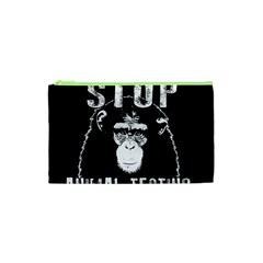 Stop Animal Testing - Chimpanzee  Cosmetic Bag (xs) by Valentinaart