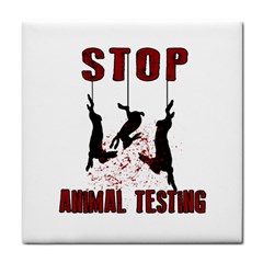 Stop Animal Testing - Rabbits  Tile Coasters