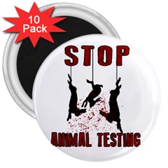 Stop Animal Testing - Rabbits  3  Magnets (10 pack) 