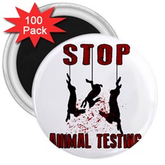 Stop Animal Testing - Rabbits  3  Magnets (100 pack)