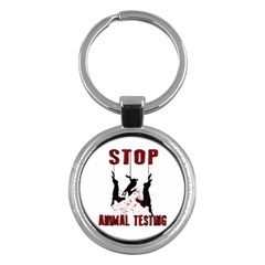 Stop Animal Testing - Rabbits  Key Chains (Round) 