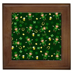 St Patricks Day Pattern Framed Tiles by Valentinaart