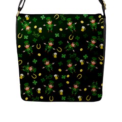 St Patricks Day Pattern Flap Messenger Bag (l)  by Valentinaart