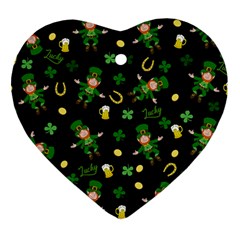 St Patricks Day Pattern Ornament (heart)