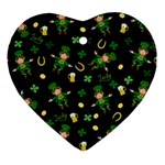 St Patricks day pattern Ornament (Heart) Front