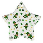 St Patricks day pattern Star Ornament (Two Sides) Front