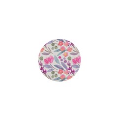 Purple And Pink Cute Floral Pattern 1  Mini Buttons