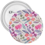 Purple And Pink Cute Floral Pattern 3  Buttons Front