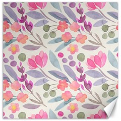 Purple And Pink Cute Floral Pattern Canvas 16  X 16  