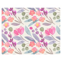 Purple And Pink Cute Floral Pattern Double Sided Flano Blanket (medium)  by paulaoliveiradesign