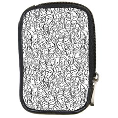 Elio s Shirt Faces In Black Outlines On White Compact Camera Cases by PodArtist