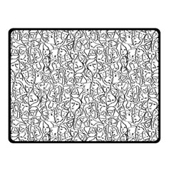 Elio s Shirt Faces In Black Outlines On White Double Sided Fleece Blanket (small)  by PodArtist