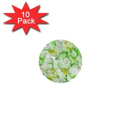 Light Floral Collage  1  Mini Buttons (10 Pack)  by dflcprints