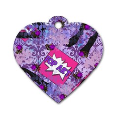 Purlpe Retro Pop Dog Tag Heart (one Side)