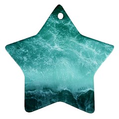 Green Ocean Splash Ornament (star) by snowwhitegirl