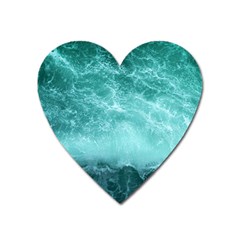 Green Ocean Splash Heart Magnet