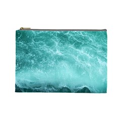 Green Ocean Splash Cosmetic Bag (large) 
