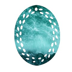 Green Ocean Splash Oval Filigree Ornament (two Sides) by snowwhitegirl