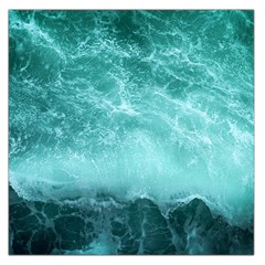 Green Ocean Splash Large Satin Scarf (square) by snowwhitegirl