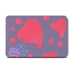 Lollipop Attacked By Hearts Small Doormat  by snowwhitegirl