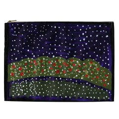 Snowy Roses Cosmetic Bag (xxl) 